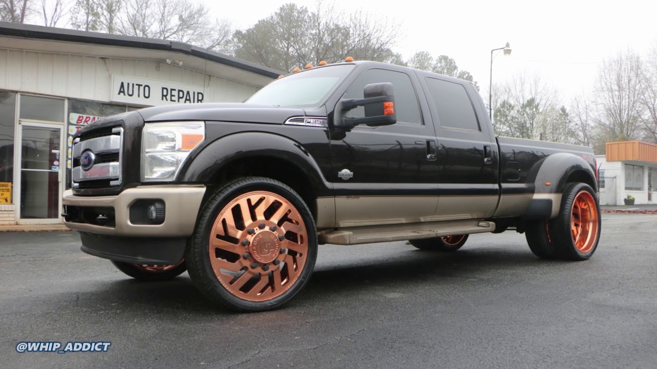 WhipAddict: 2014 Ford F350 King Ranch FX4 Dually on Rose Gold Corleone Forged 28s