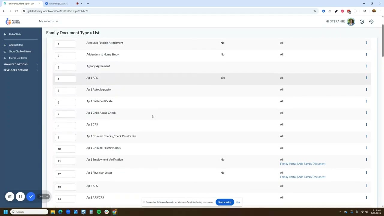 Manage Document Types