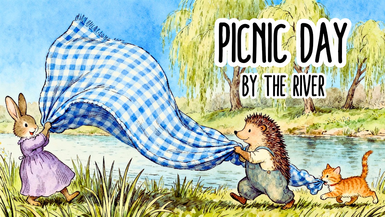 Riverside Picnic Day 🌿🐇 | Cozy Spring Storybook Folk Music by the Willow River