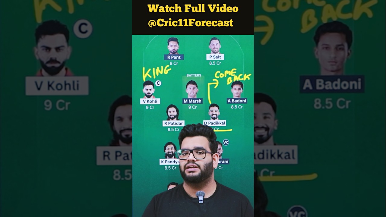 RCB vs LSG Dream11 Prediction #cric11forecast #dream11 #dream11prediction #rcbvslsg #ipl2026