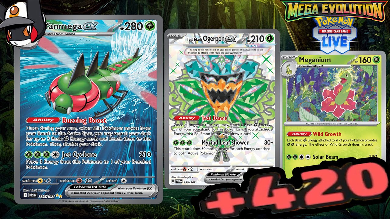 Yanmega Ex gets a Mega Boost in Mega Evolution! Pokemon TCG Live! Profile, Gameplay, and Highlights!