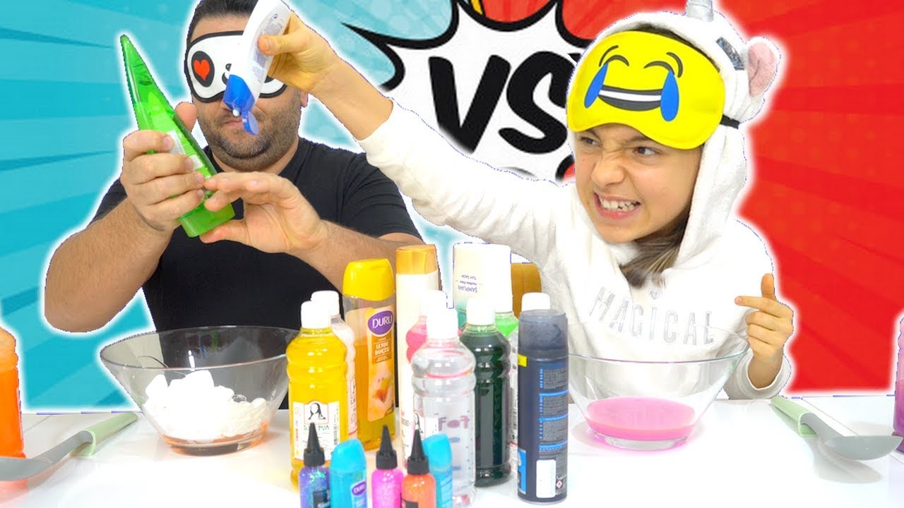 G&Ouml;Z&Uuml; KAPALI HİLELİ SLİME CHALLENGE OYUNCAX TV