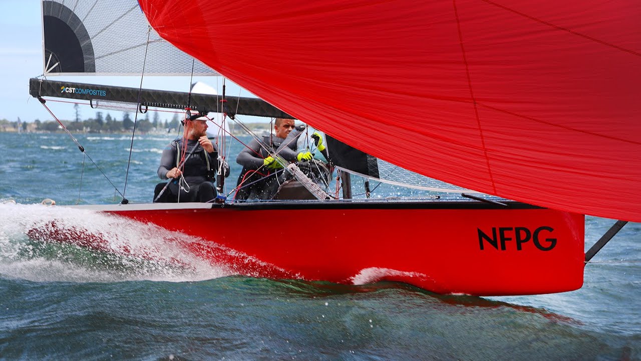 Day 3 Red Pumps 16ft Skiff Aust Cships Belmont 040122