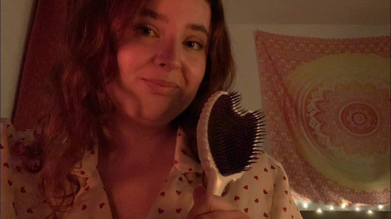 ASMR playing with your hair (invisible clips, hair brushing, curling) ✨ 
