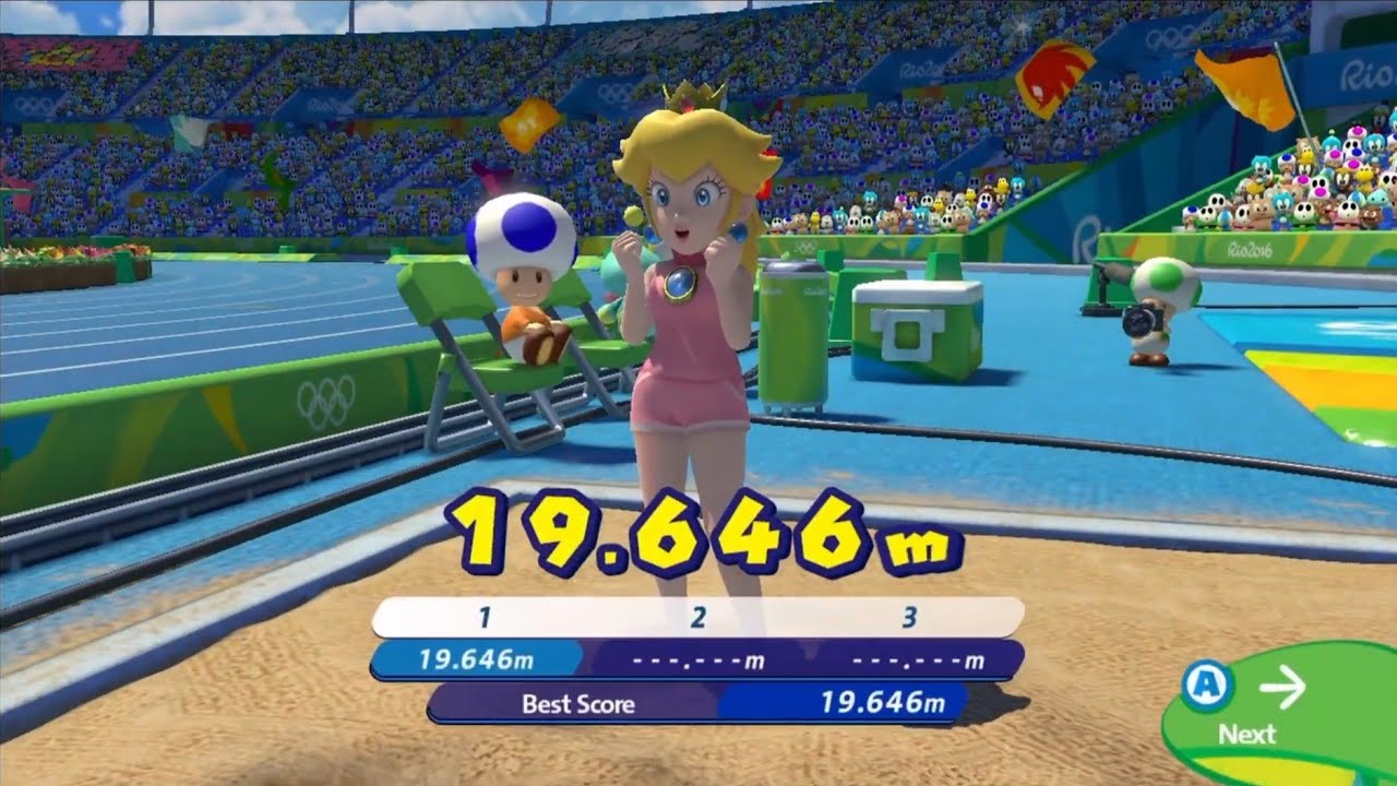 19.646m (PB) Athletics Triple Jump (Peach) Mario & Sonic at the Rio 2016 Olympic Games (Wii U)