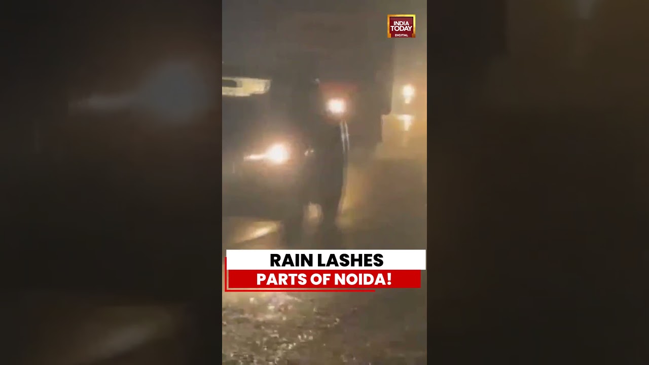 Weather News | Noida: Heavy Rain Lashes Sector 115, Visuals Show Sudden Downpour in City #rain
