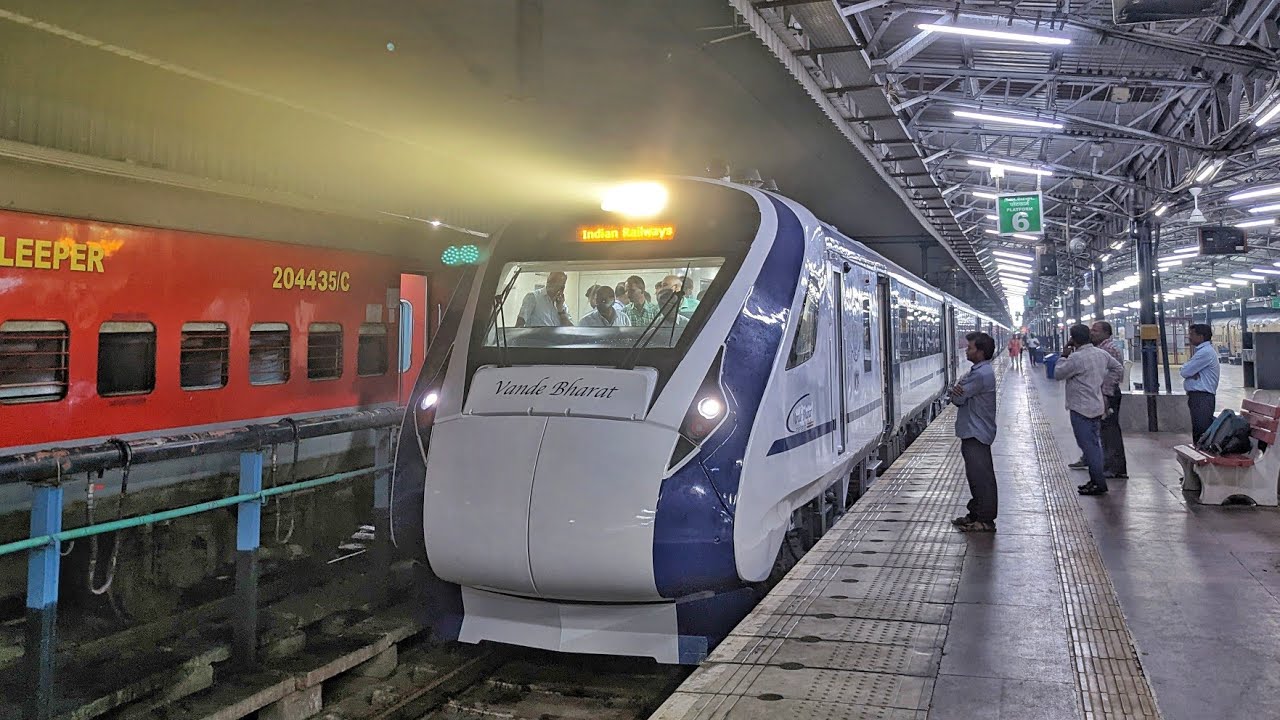 Chennai Mysore Vande Bharat Express Trial Run | Departure from Chennai Central | Indian Railways