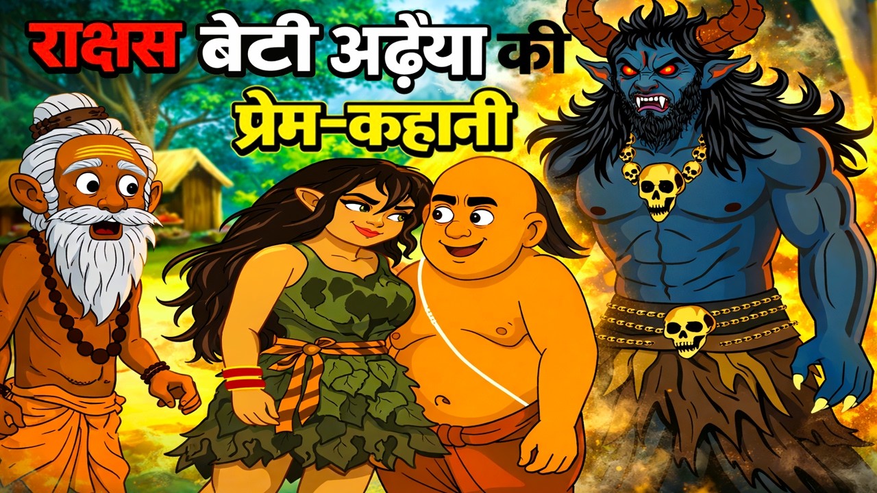 अढैया और राक्षस की बेटी प्रेम कहानी का रहस्य । moral stories। hindi story। cartoon story in hindi