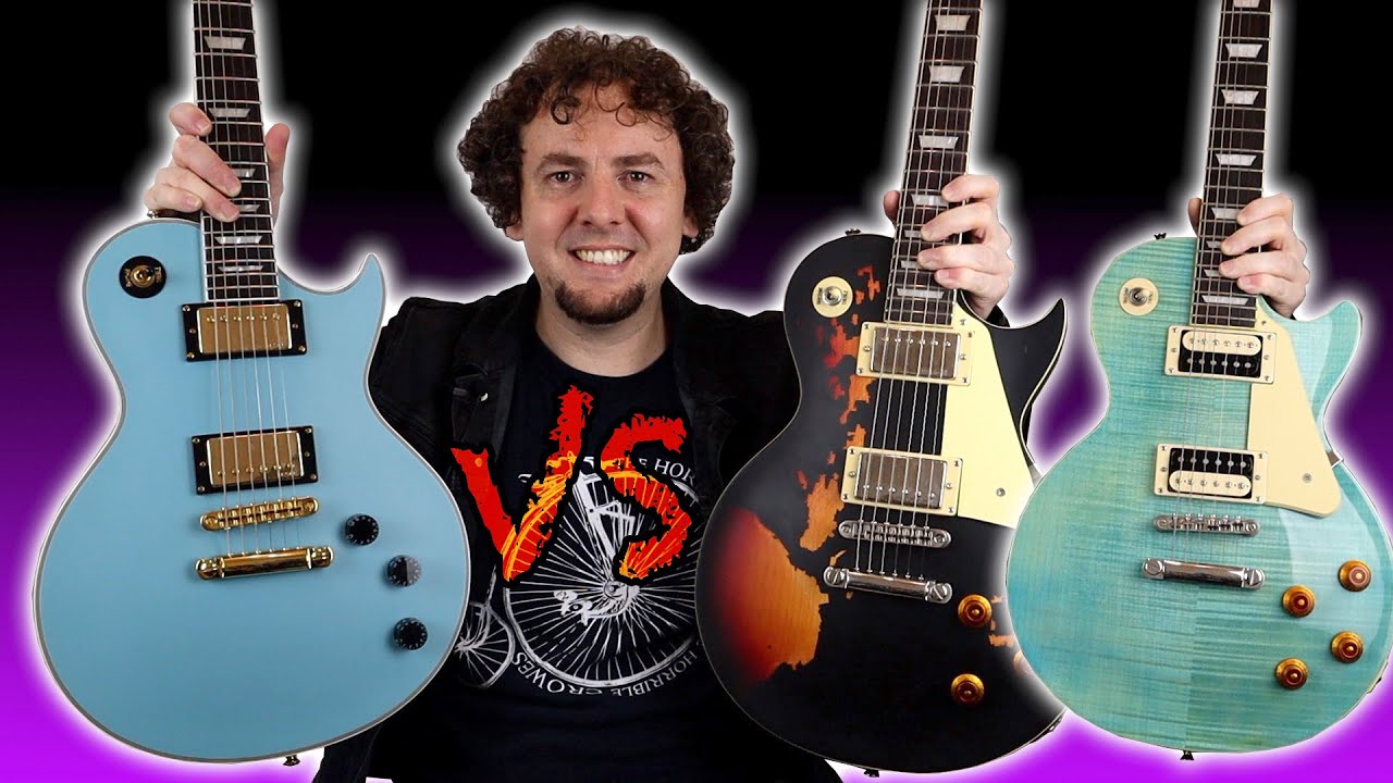 Harley Benton SC DLX Gotoh vs Vintage ICON V100MRBK vs Epiphone Les Paul | Budget singlecut shootout