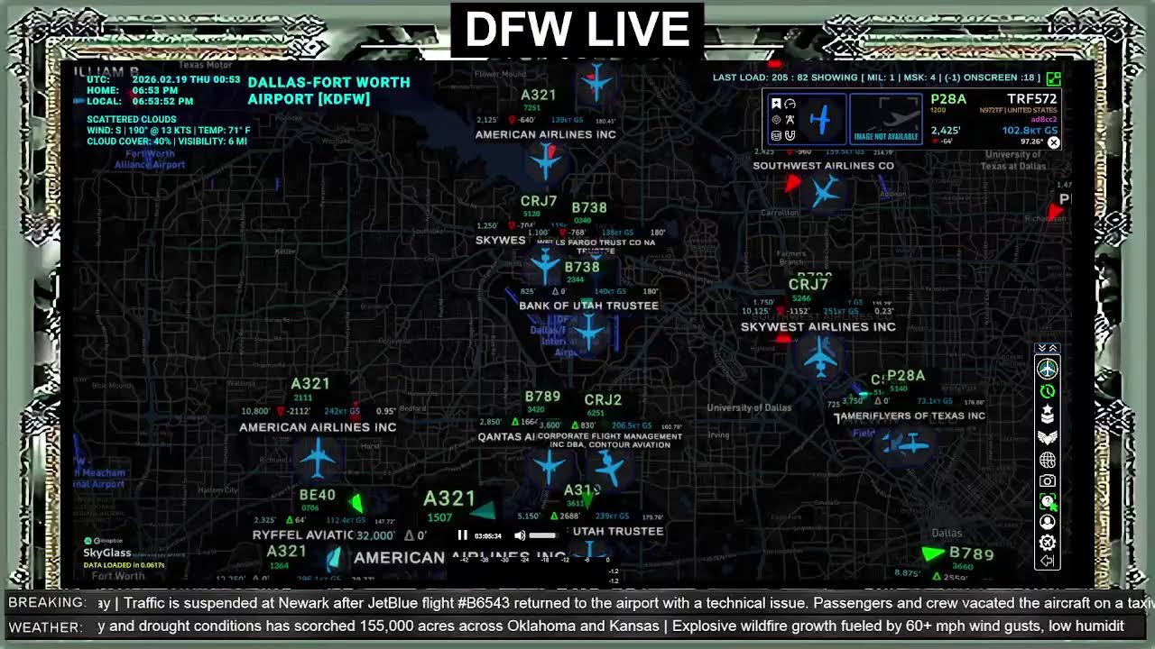 DFW Live Flights | Dallas/Fort Worth International Airport | SkyGlass + LiveATC