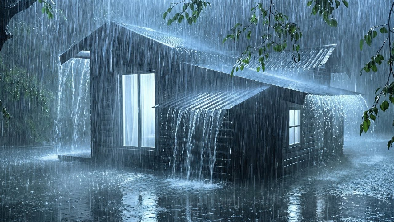 Beat Insomnia with Heavy Rain Sounds | Fall Asleep Instantly to Rain on a Tin Roof