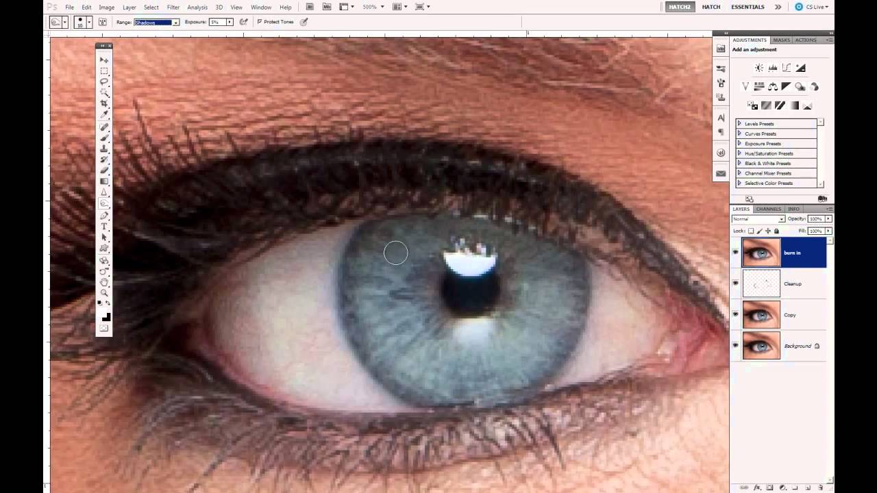 Photoshop -- Enhancing the eyes