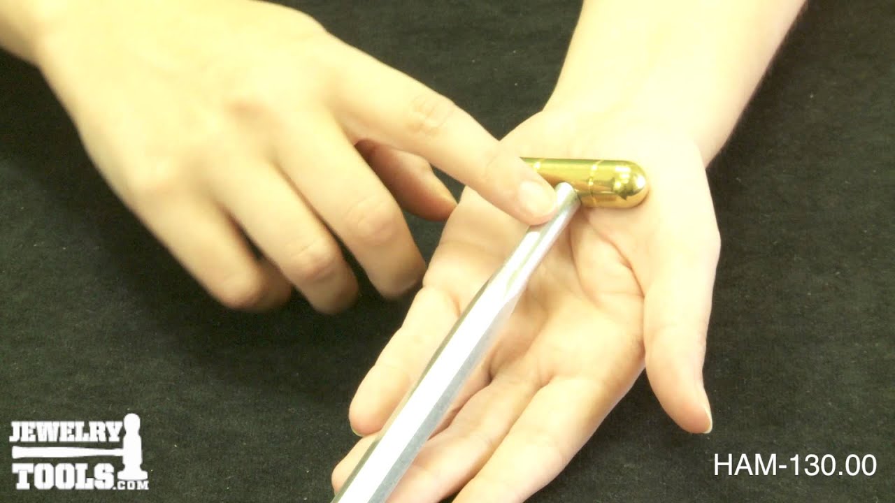HAM-130.00 - Deluxe Brass Hammer, Flat and Ballpein, 8 Inches - Jewelry Demo