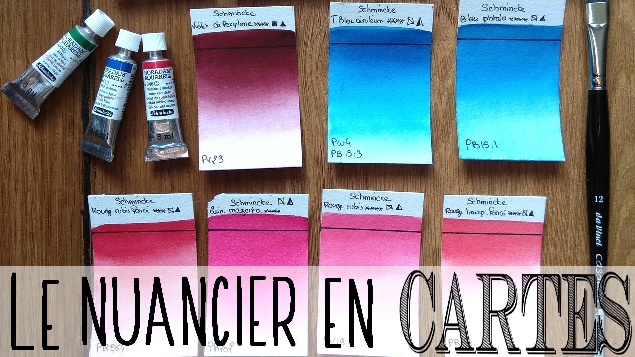 [Aquarelle] Le nuancier en cartes