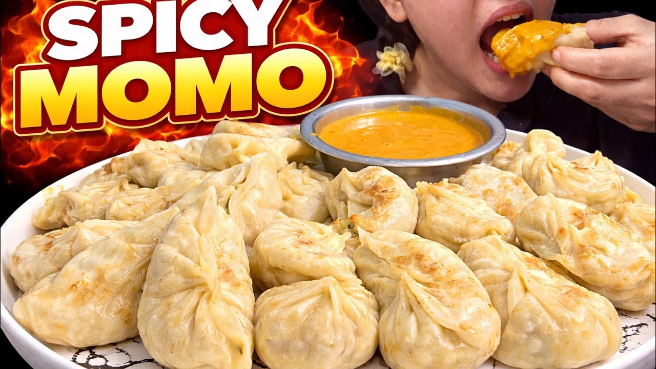Spicy Momo Mukbang Challenge | Big Bite Spicy Sauce 😋🔥