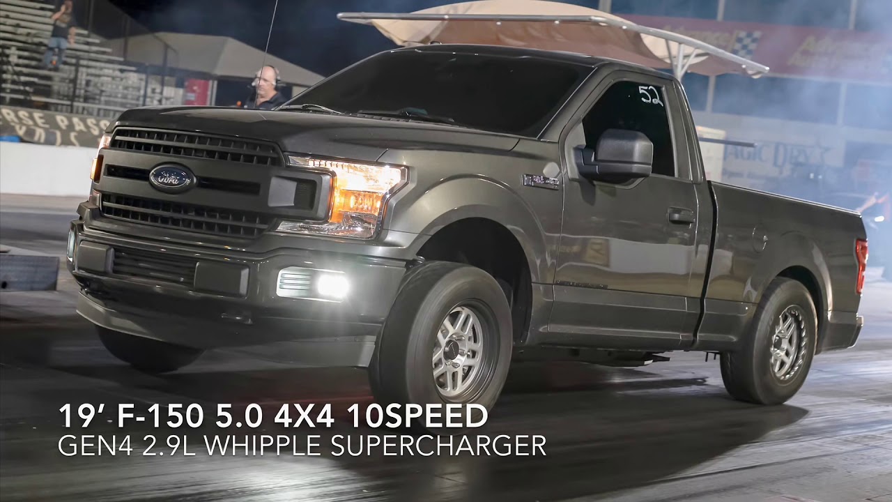 Whipple supercharged F-150 first time at the track, 10sec pass