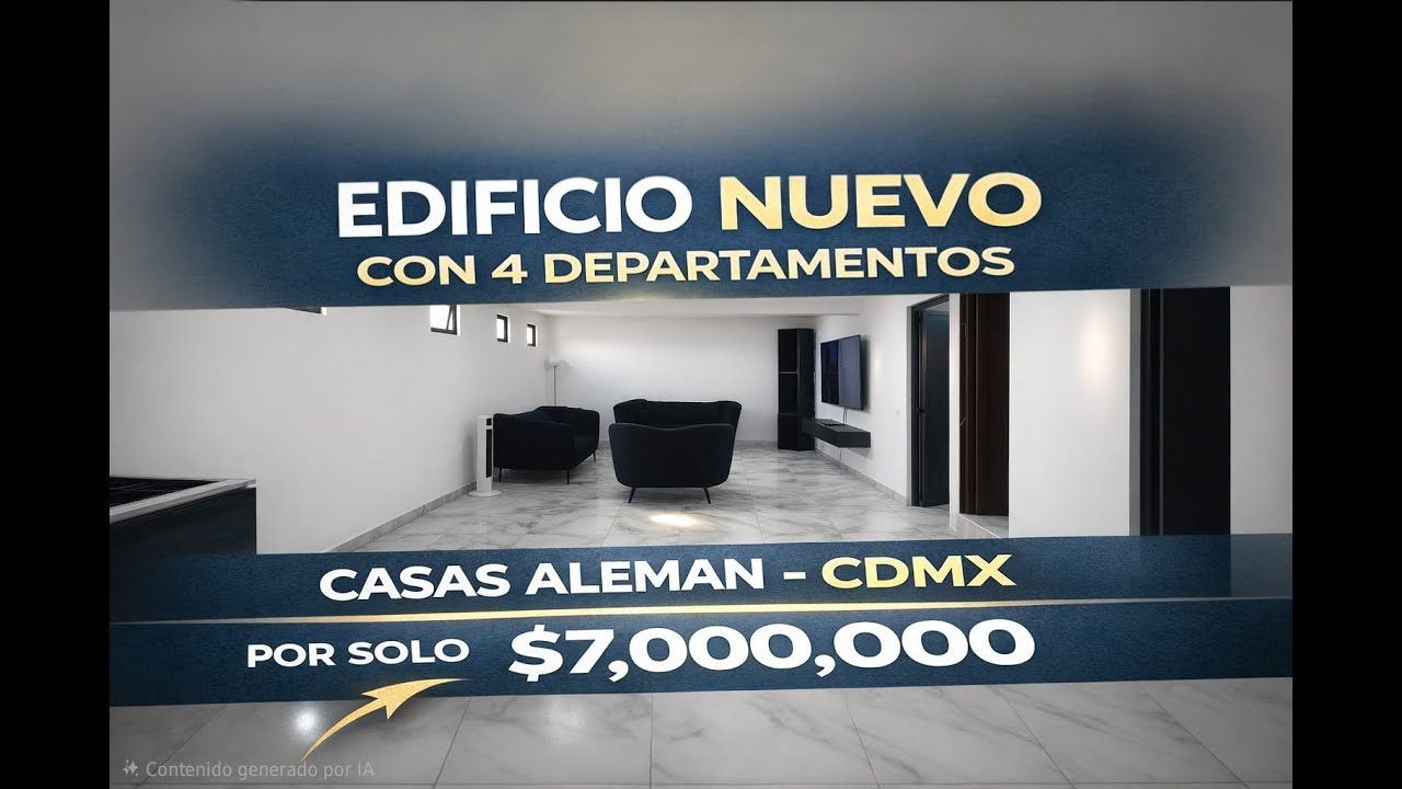 Casas Alemán, vendo edificio NUEVO con 4 Departamentos en $7,000,000 de pesos, Infor. al 5546000079