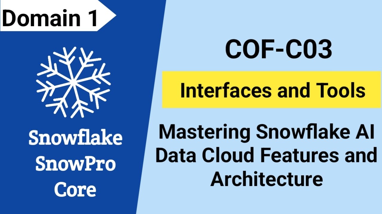 SnowPro Core Certification (COF-C03): Snowflake Architecture Interfaces & tools