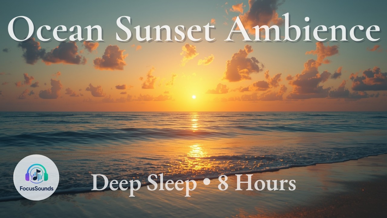 🌅 Ocean Sunset • Deep Sleep & Calm Waves | Relaxing Sea Sounds for Meditation & Sleep (8 Hours)