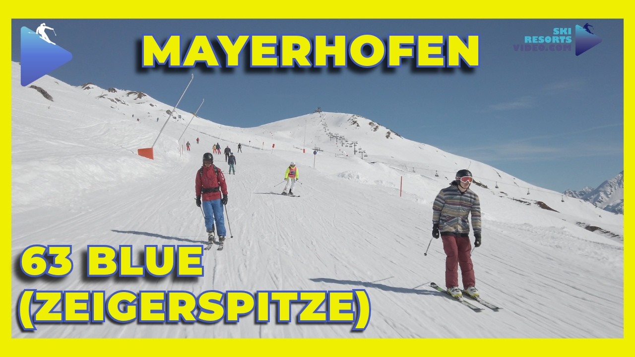Skiing Mayrhofen Blue Run 63 (Zeigerspitze) on Rastkogel mountain &ndash; High Alpine Cruising