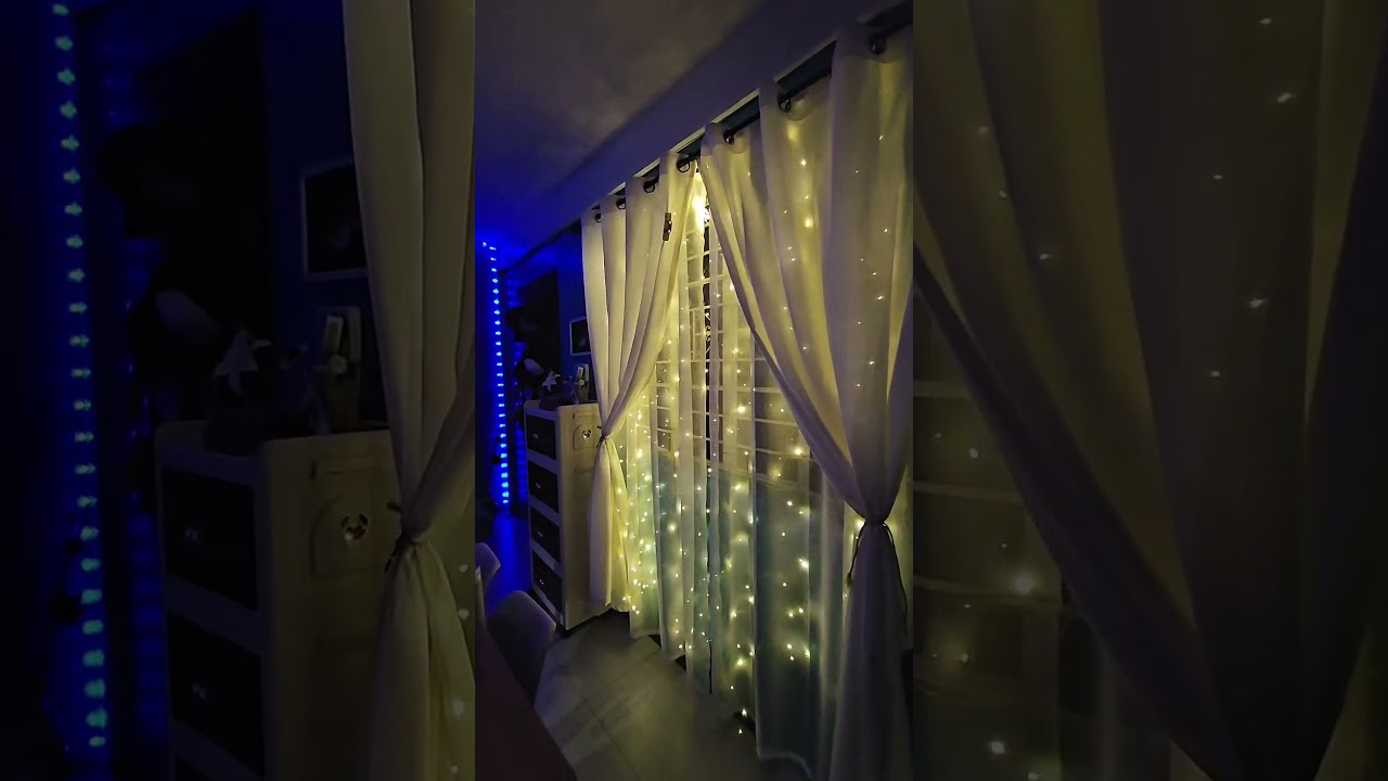 Curtain lights #shorts #curtainlights #stringlights #fairylights #christmasdecor #homedecor