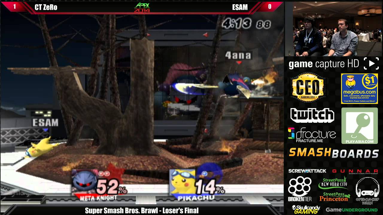 Super Smash Bros Brawl Loser's Final CT ZeRo vs ESAM - Apex 2014 Tournament
