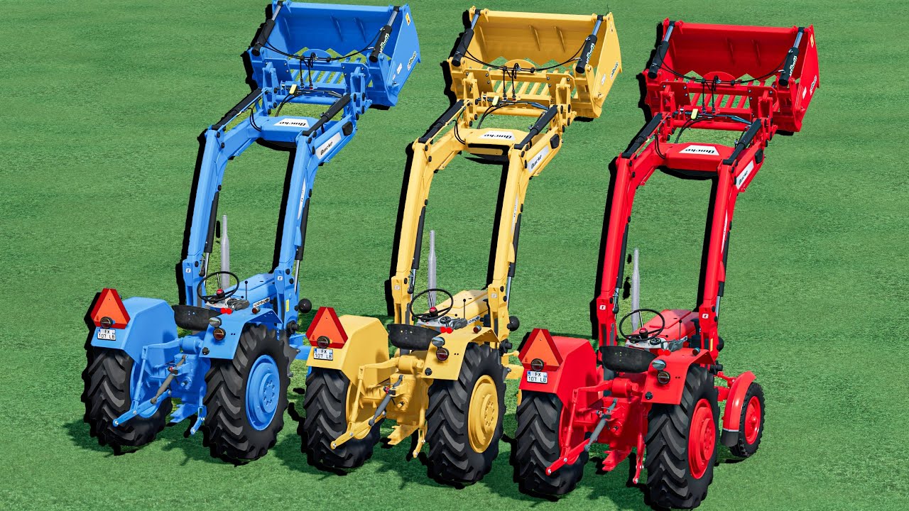 SHOW with Colors - STRAW WORK with FRONT LOADER w Mini Tractors - Farming Simulator 22