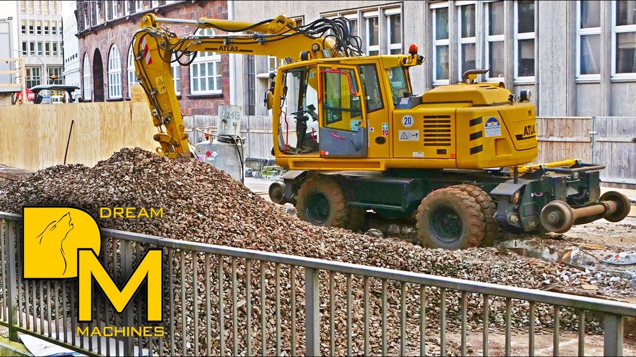 BAUSTELLE 100 JAHRE ALTE U-BAHN [1] BAGGER AUF GLEISEN HAMBURGER HOCHBAHN DREAM MACHINES