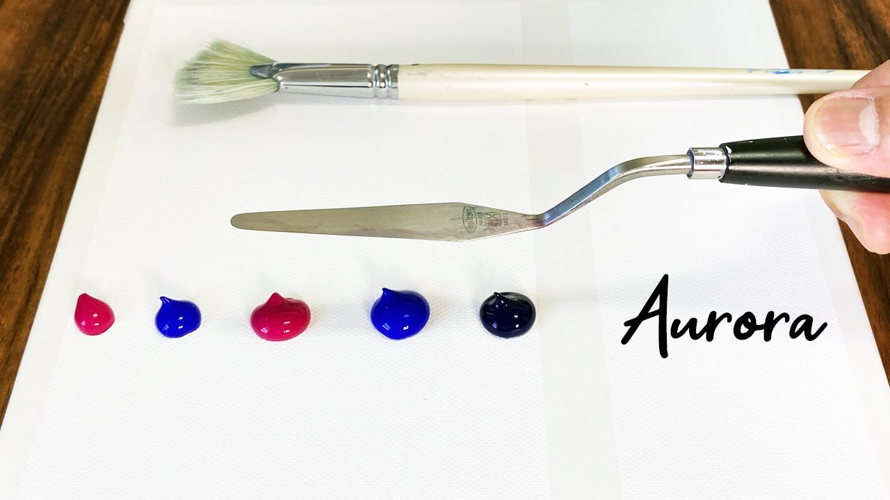 アクリル絵の具を使用した「オーロラ」の描く方法 | アクリル画 | Step by step Acrylic painting | ASMR #204