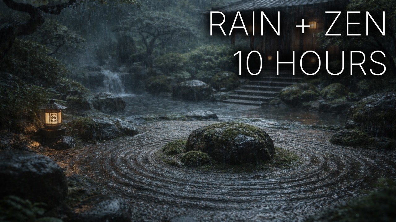 Garden Rain Tranquility | 10 Hours • ASMR Rain Noise for Deep Sleep