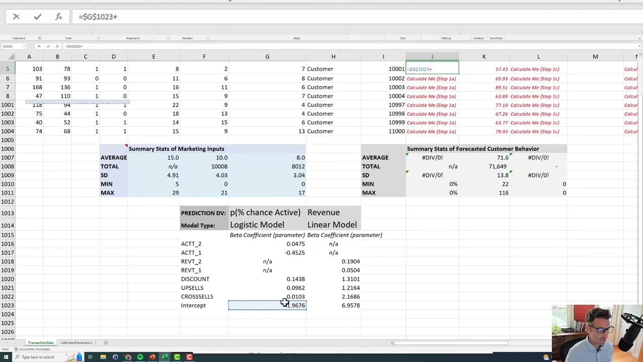 Customer Lifetime Value - Dynamic CLV Spreadsheet Modeling with Multiple Customers
