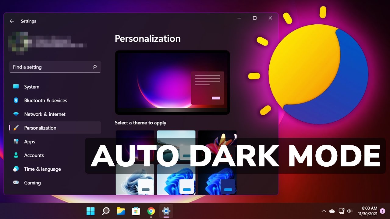 How to Enable Auto Dark Mode in Windows 11 (Auto Theme Switch)