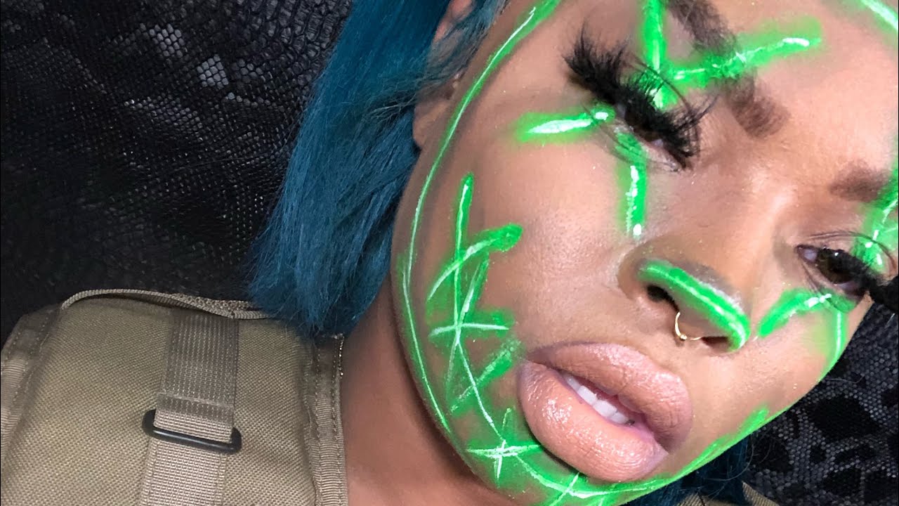 Neon Purge Mask Halloween Makeup Turorial