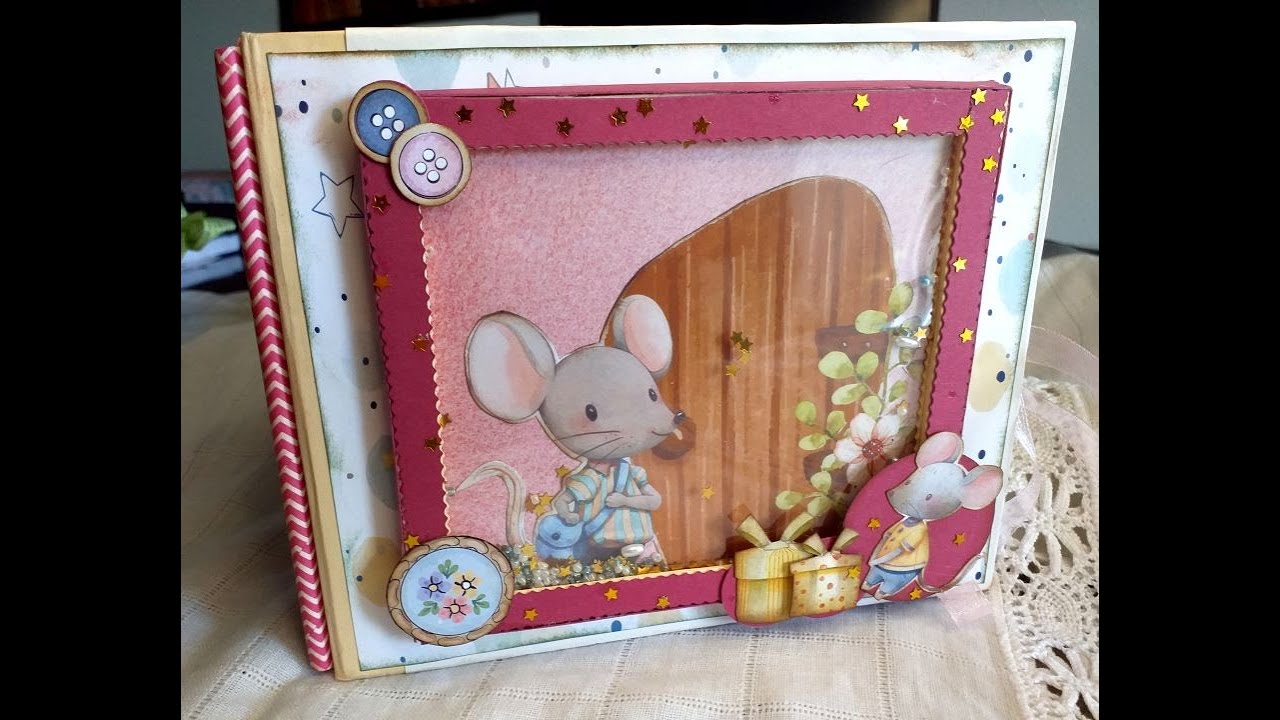 Miniálbum del ratoncito Pérez,con papel scrap de Scraperalyn