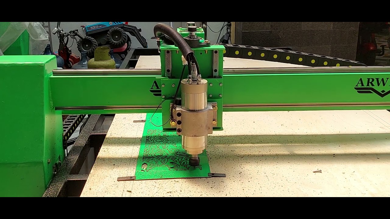 tes mesin CNC Router v4 ke 2 Bp.Kaswan Bandung