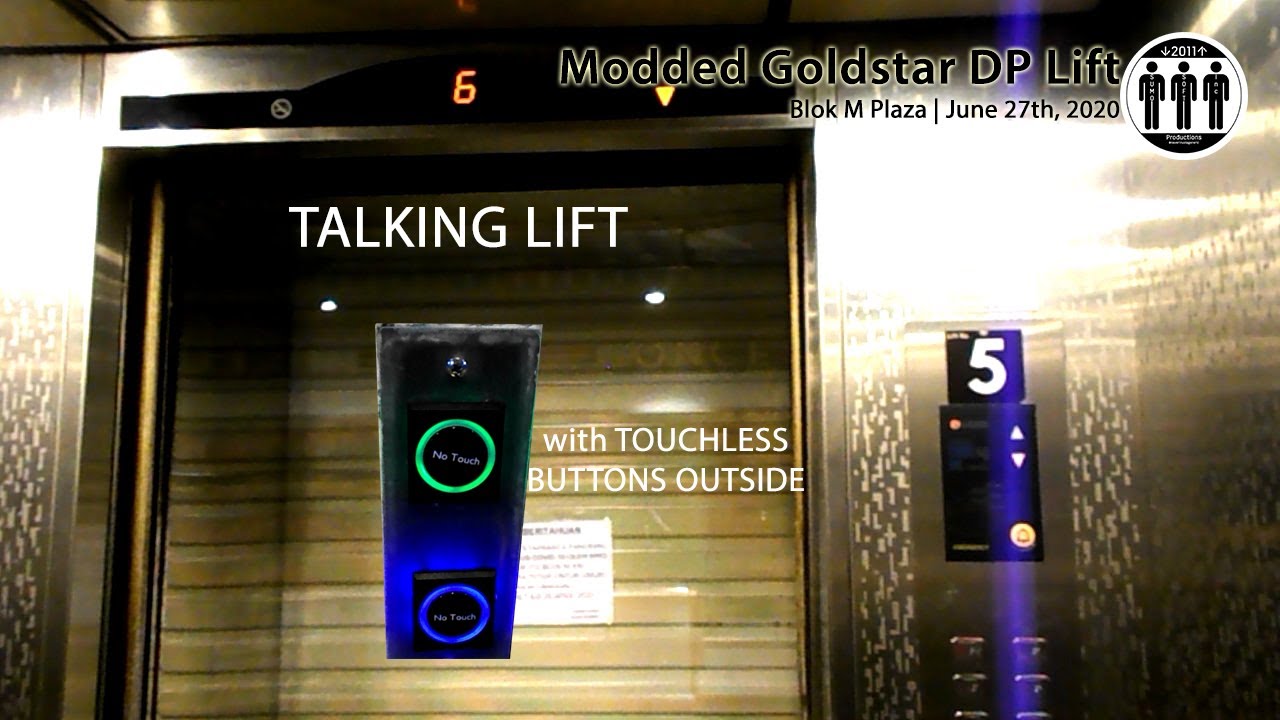 Goldstar (mb. Sigma) Traction Lifts / Elevators with TOUCHLESS HALL BUTTONS at Plaza Blok M, Jakarta