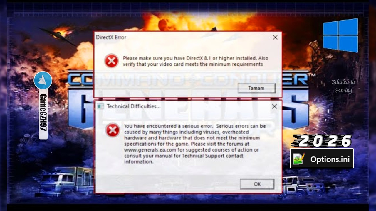 Fix All C&C Generals Problems In Two Mins (DirectX 8.1 Error/Full Screen)