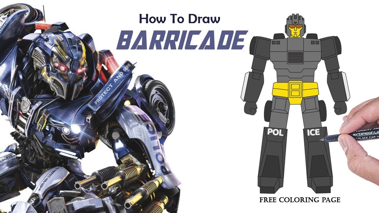 How To draw Transformers Decepticon Barricade Easy Step by Step Tutorial