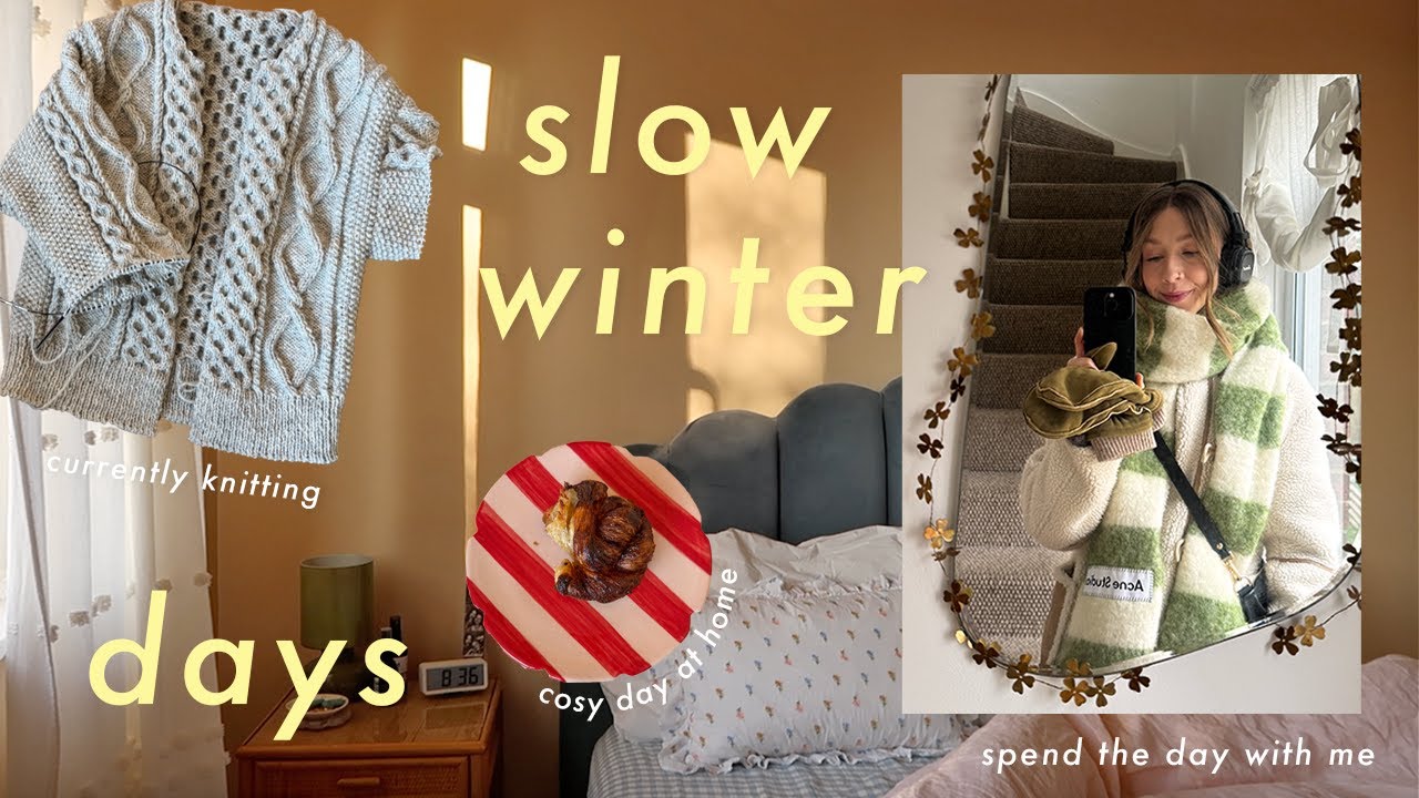 slow winter day; catch-up, pastries and knitting