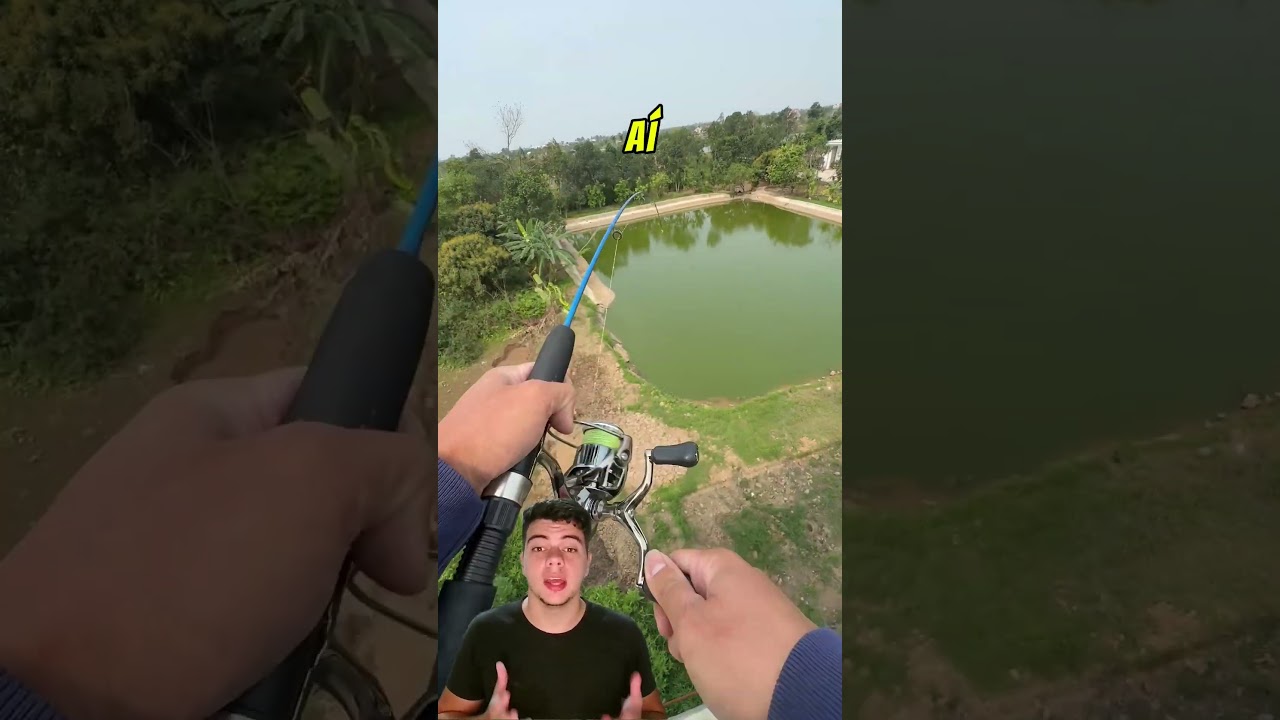Esse cara decidiu pescar onde n&atilde;o devia #pescaria #lagoa #peixes