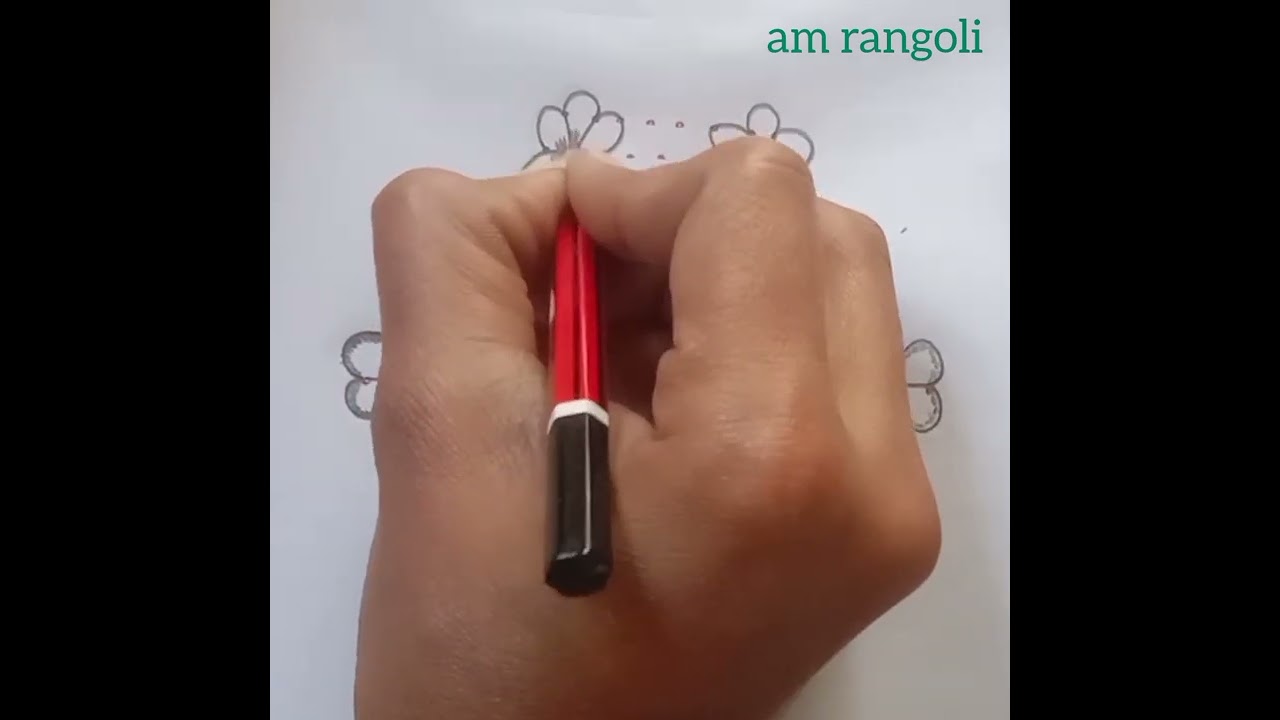 15*8simple flower rangoli | muggulu | kolam | art|YTvideo| trending| viralrangoli| AMrangolivlogs25 