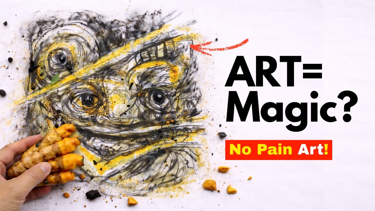 Magical Art Process! Painting With Butterfly Pea Flower, Turmeric & Charcoal Art