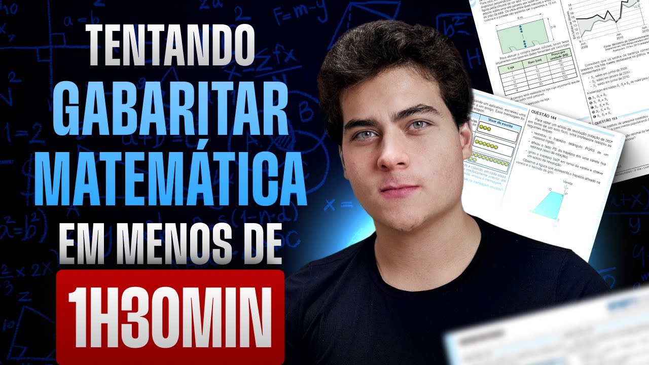 Tentando GABARITAR MATEM&Aacute;TICA do Enem em MENOS DE 1h30min (Resolu&ccedil;&atilde;o REAL na pr&aacute;tica)
