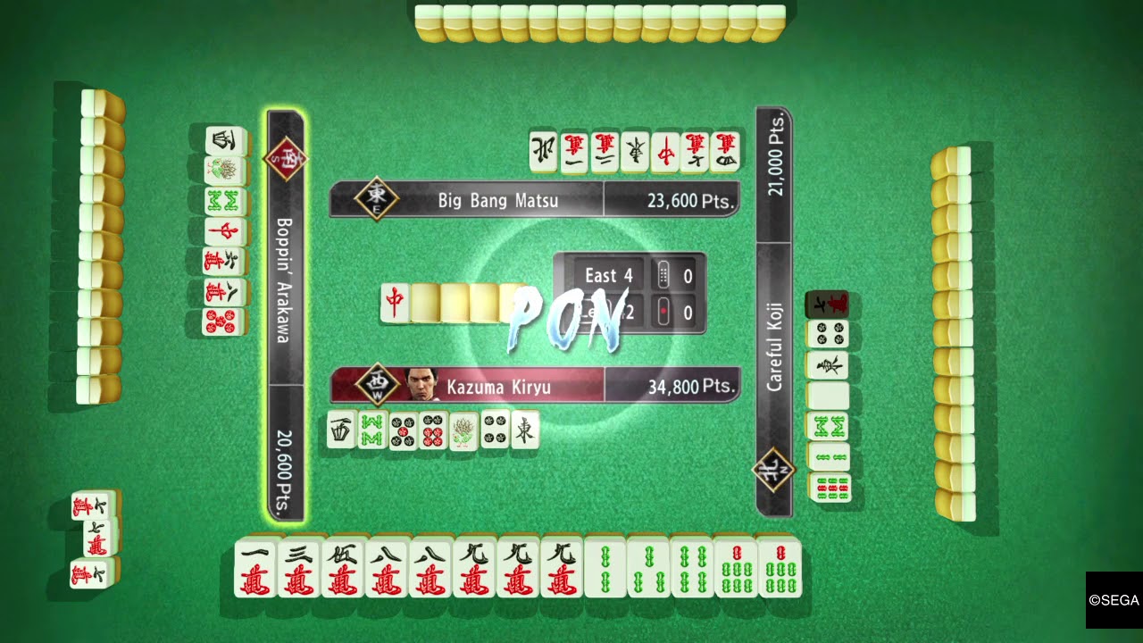 YAKUZA KIWAMI - Mahjong CP - Go out with Riichi Ippatsu