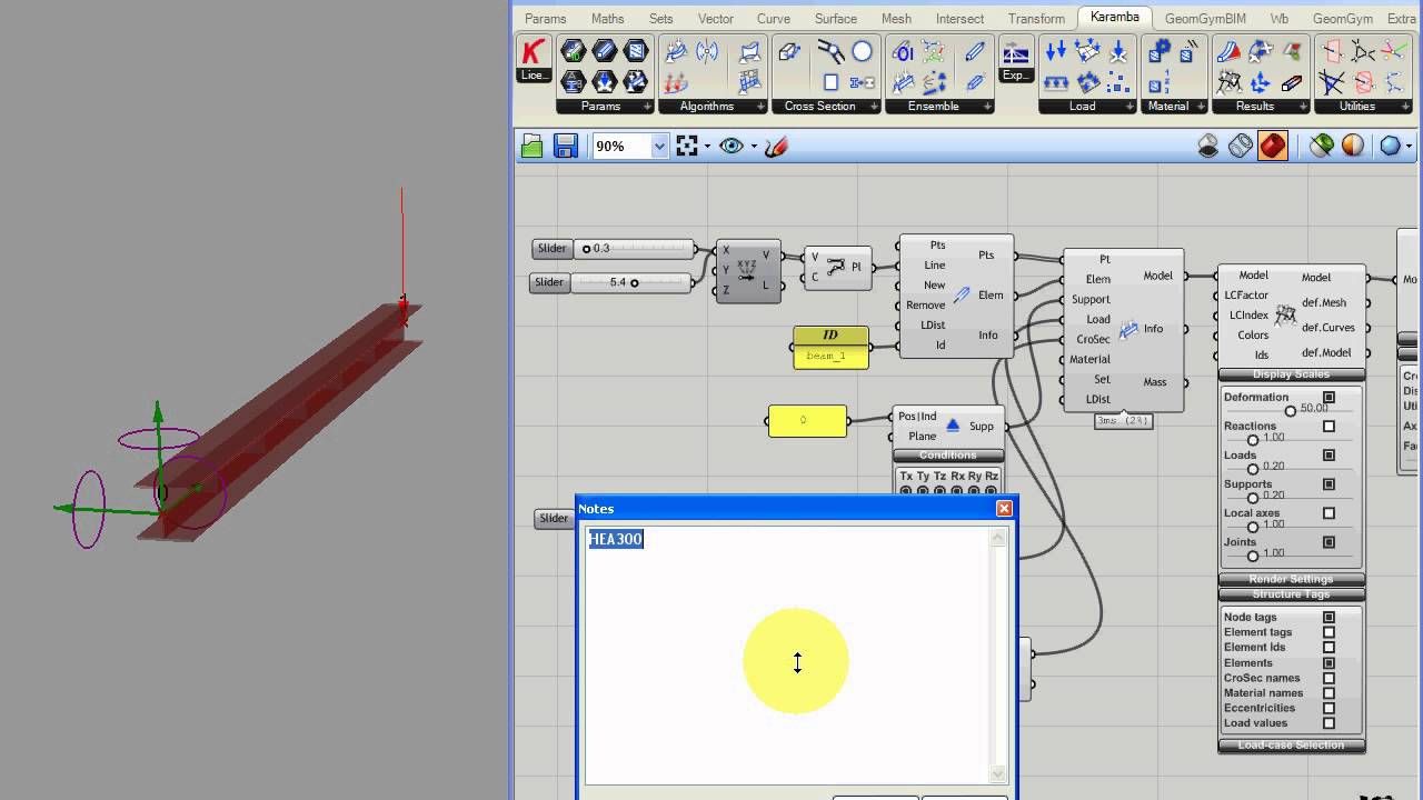karamba setup_01_simple parametric beam