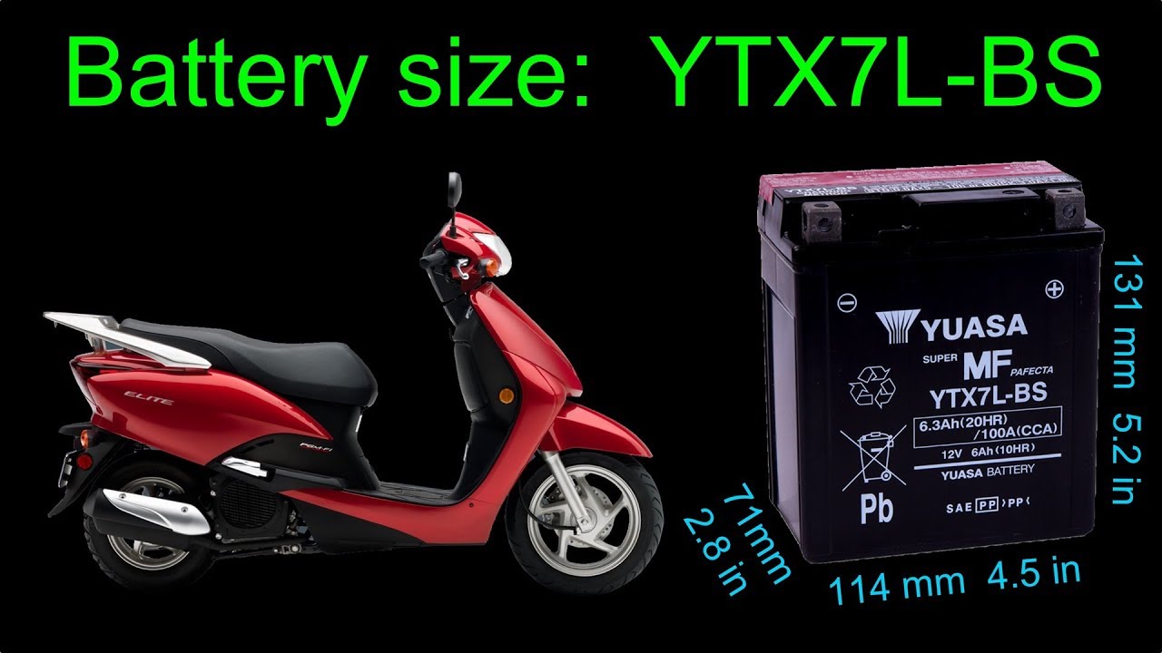 Замена аккумулятора в Honda Elite 110