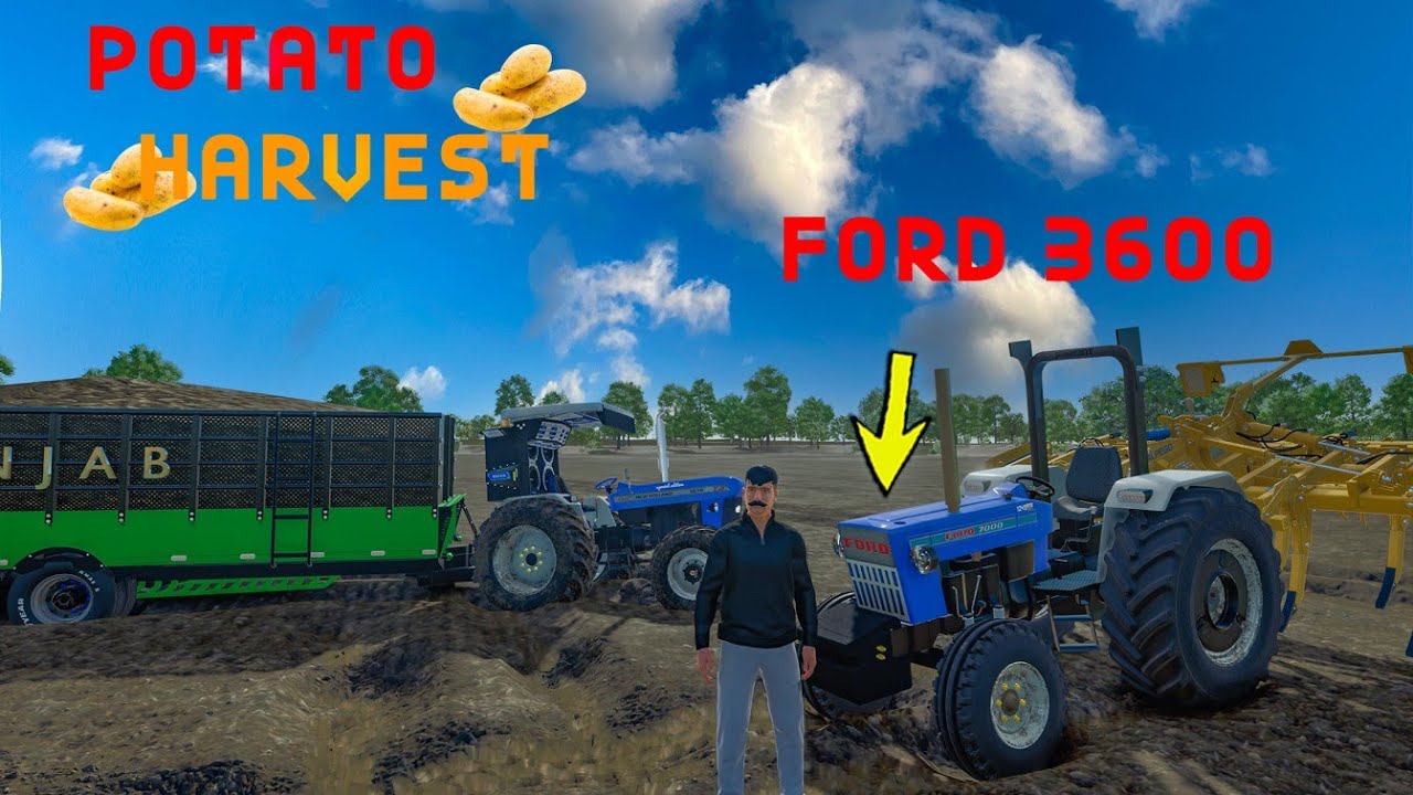 Potato Harvesting 🌱 Ford3600 | indian tractor fs25 indian mods | Sharkbite