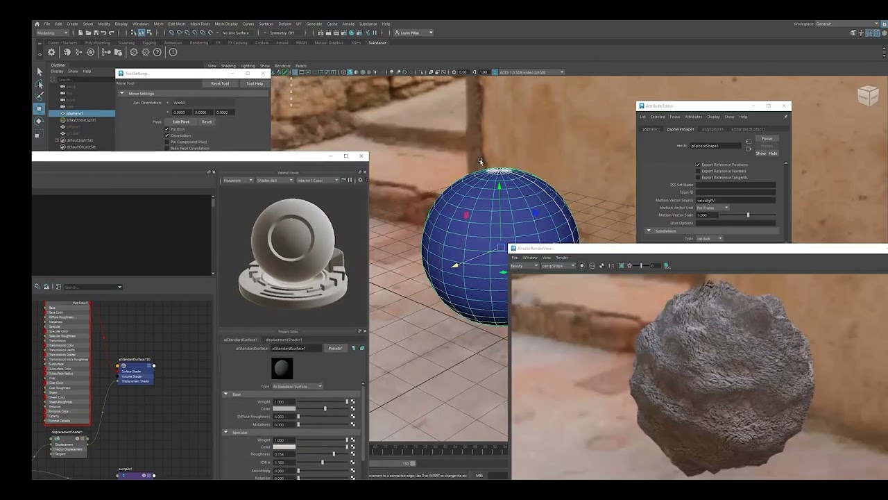Displacement In Maya using Arnold