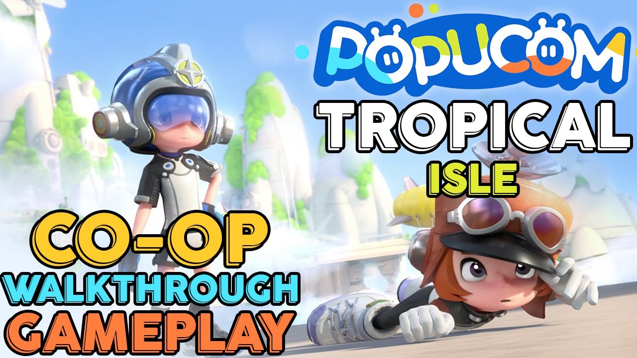 Popucom | Tropical Isle Stage Co-op Split Screen Walkthrough Gameplay