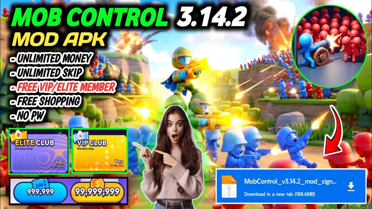 Mob Control Mod Apk 3.14.2 | VIP/Elite Free | Free In-App-Purchase | Free Shopping | No PW